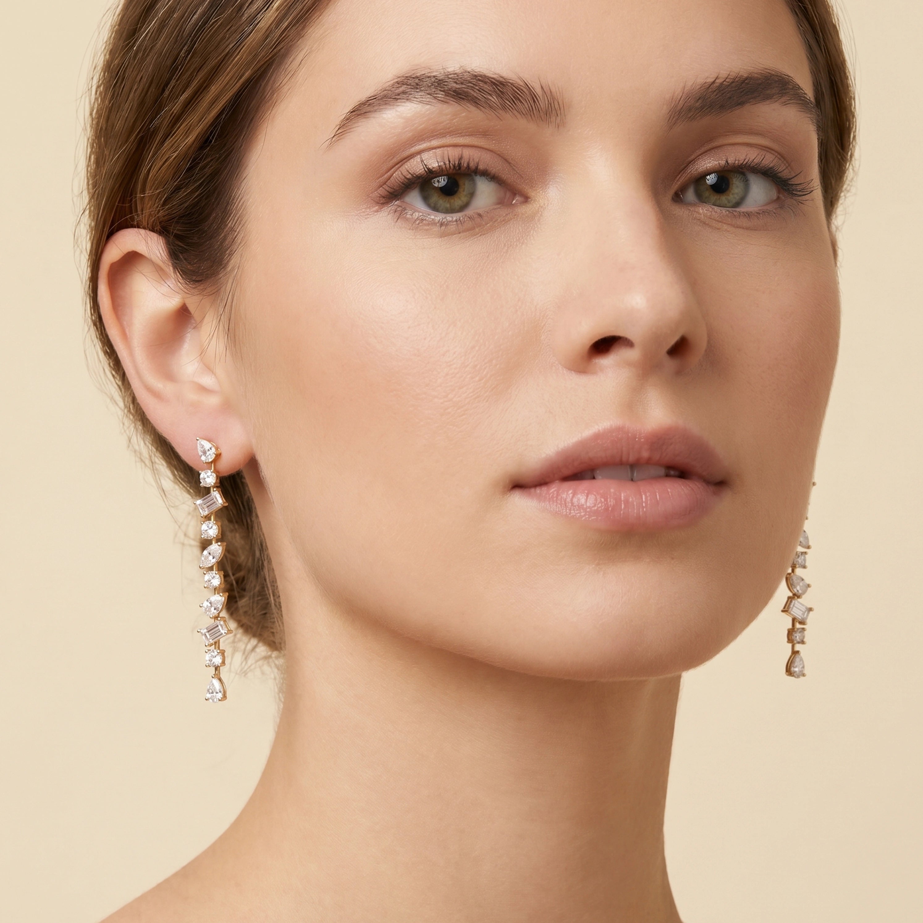 Gold Prism Cascade Earrings