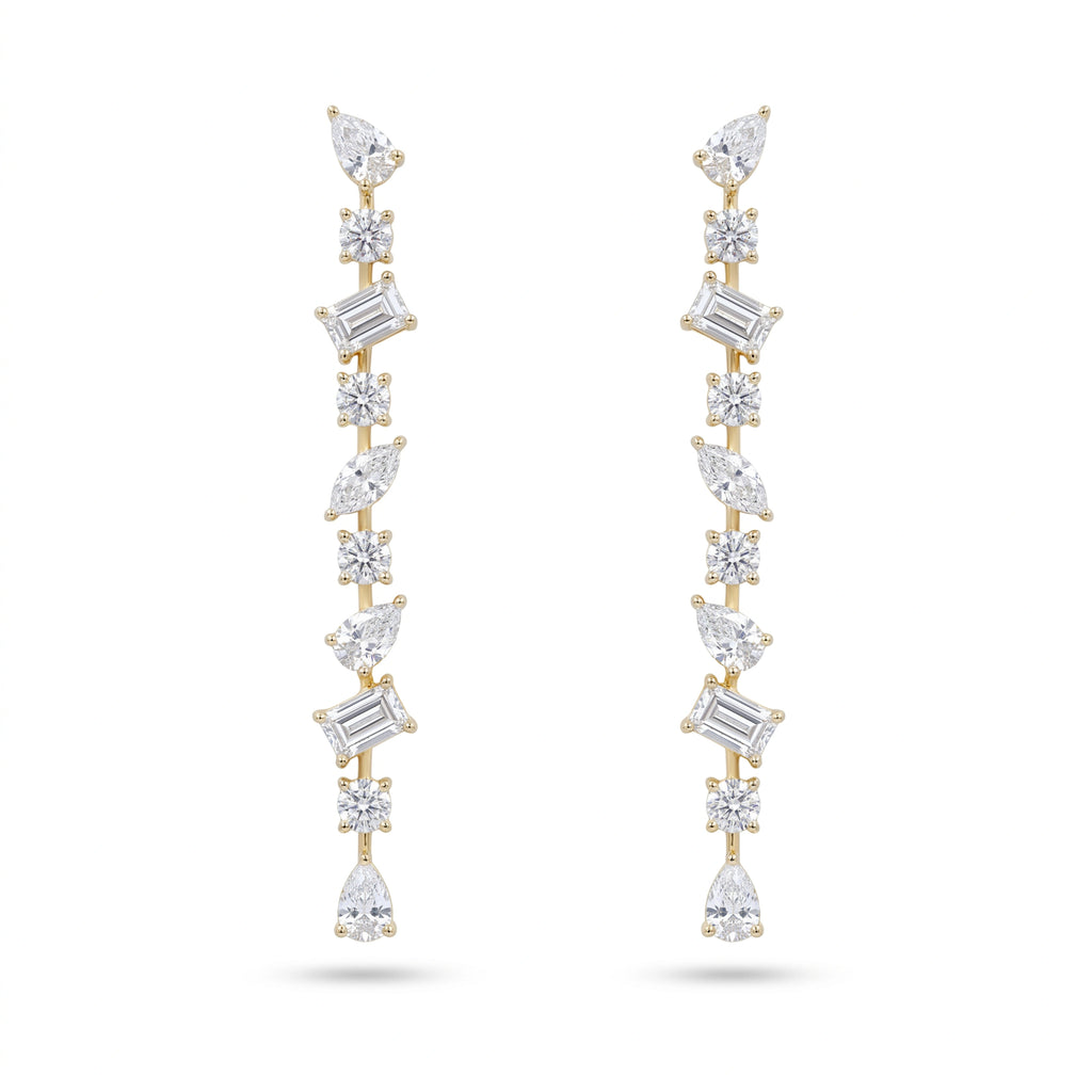Gold Prism Cascade Earrings