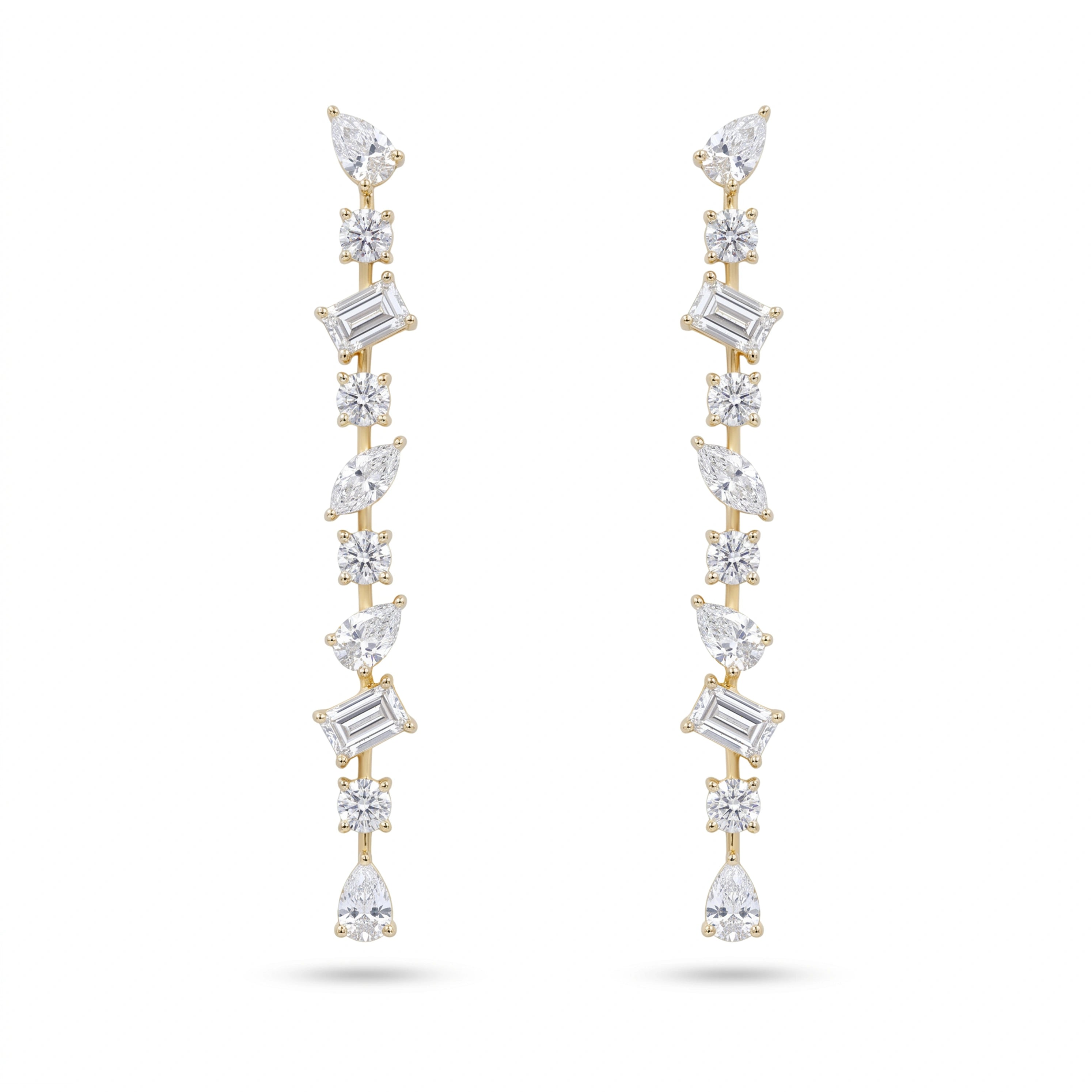 Gold Prism Cascade Earrings
