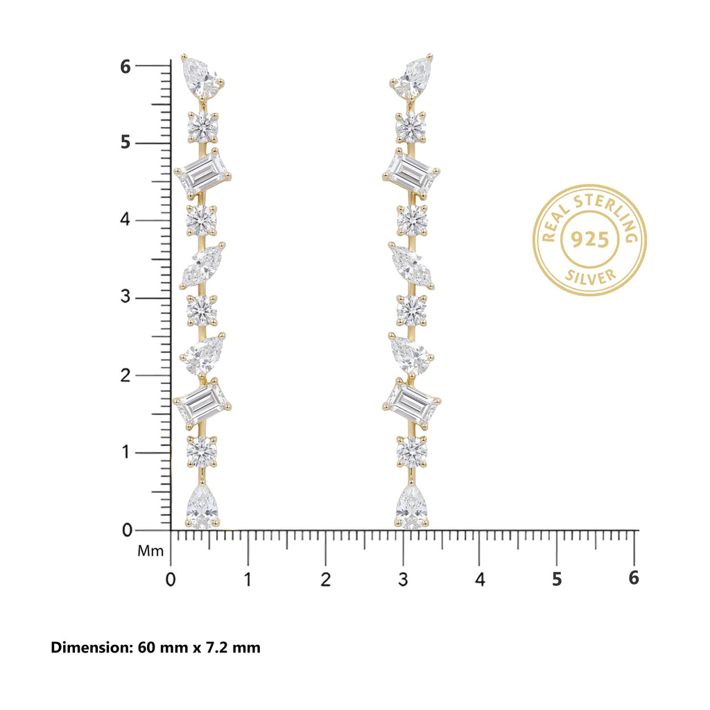 Gold Prism Cascade Earrings