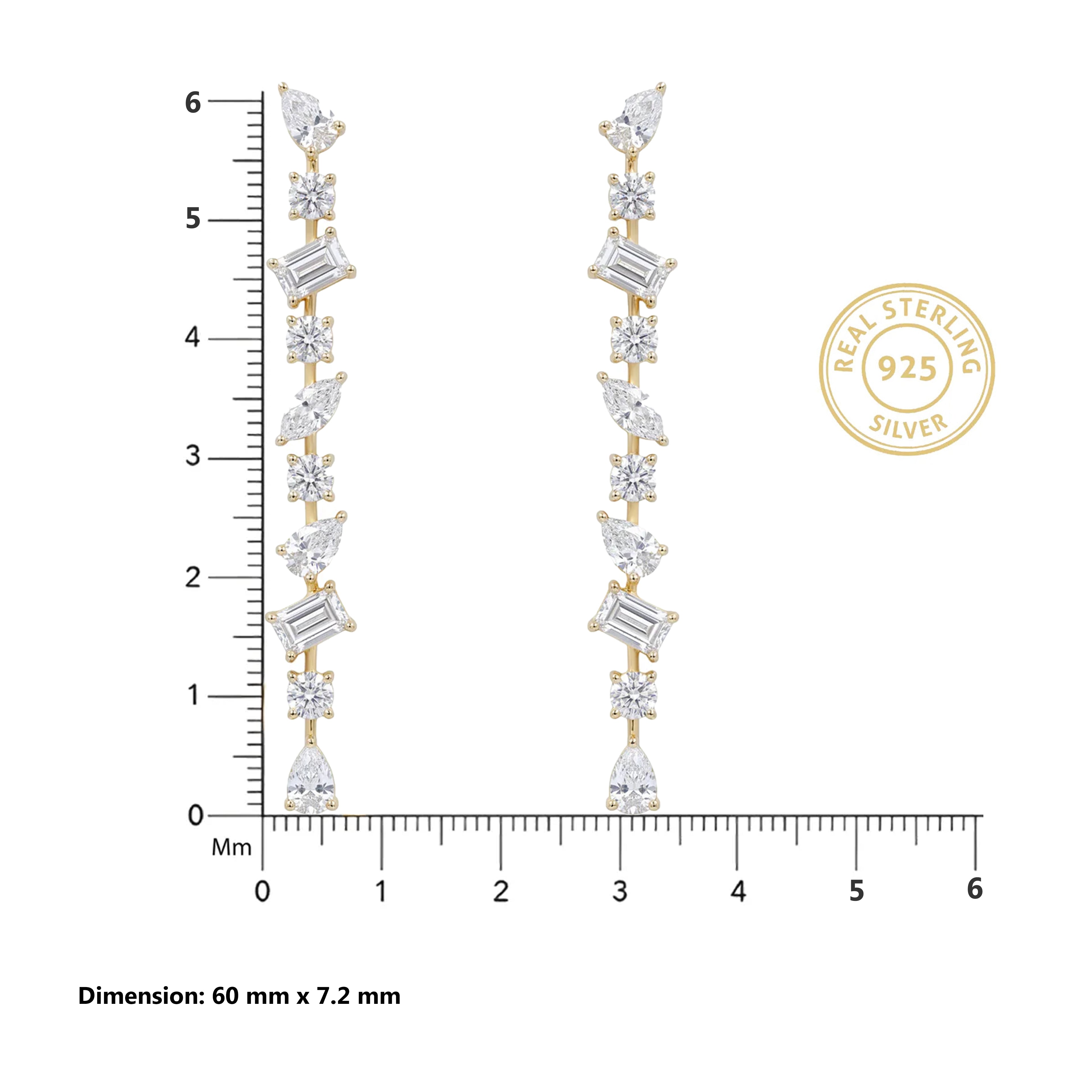 Gold Prism Cascade Earrings
