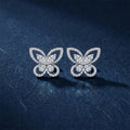 Silver Marquise Butterfly Stud Earrings