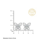 Silver Marquise Butterfly Stud Earrings