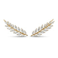 Gold Laurel Climber Earrings