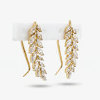 Gold Laurel Climber Earrings