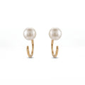 Gold Pearl Arc Earrings