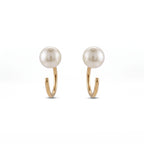 Gold Pearl Arc Earrings