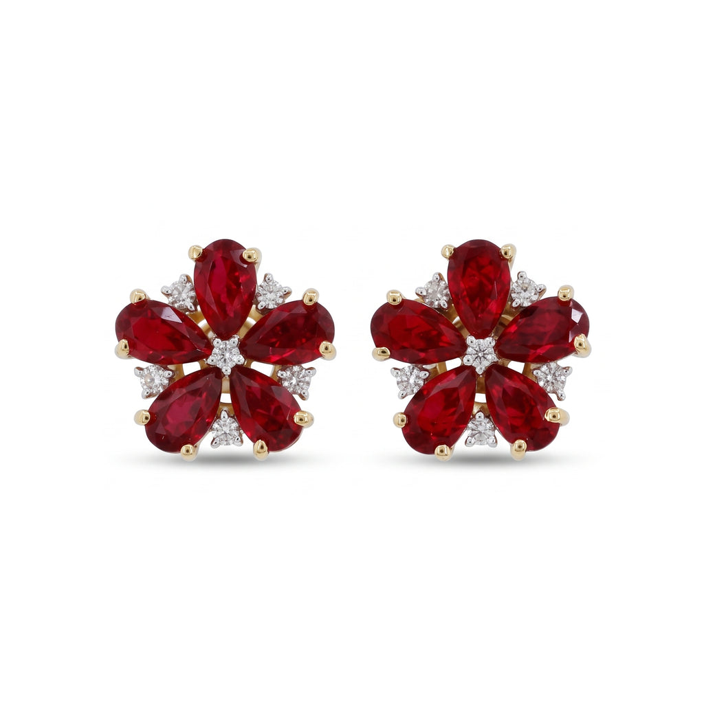 Ruby Bloom Stud Earrings