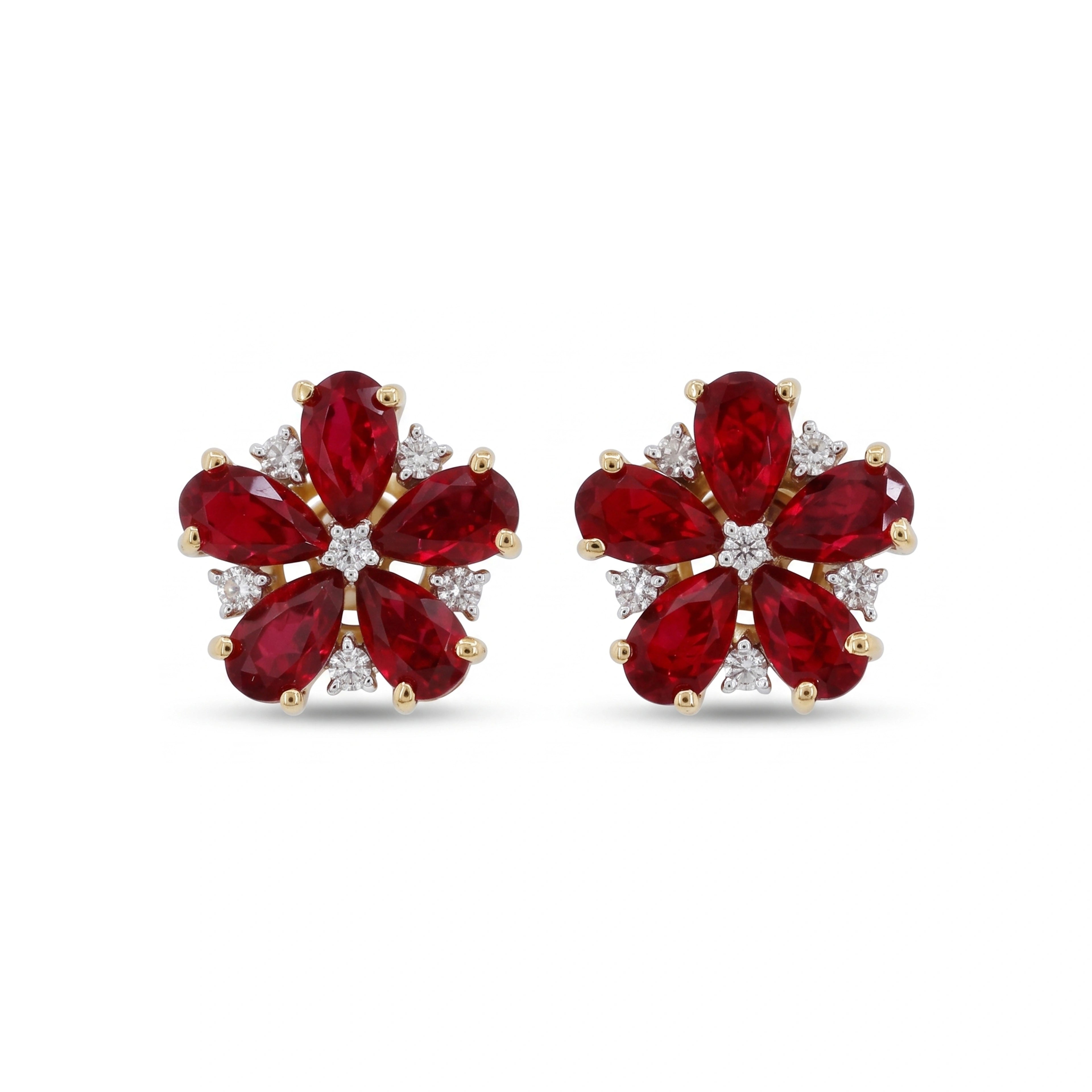 Ruby Bloom Stud Earrings