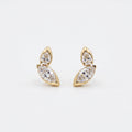 Gold Pear Marquise Stud Earrings