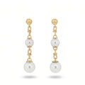 Gold Dual Pearl Drop Earrings