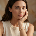 Gold Facet Pavé Bangle
