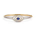 Gold Blue Eye Halo Bracelet