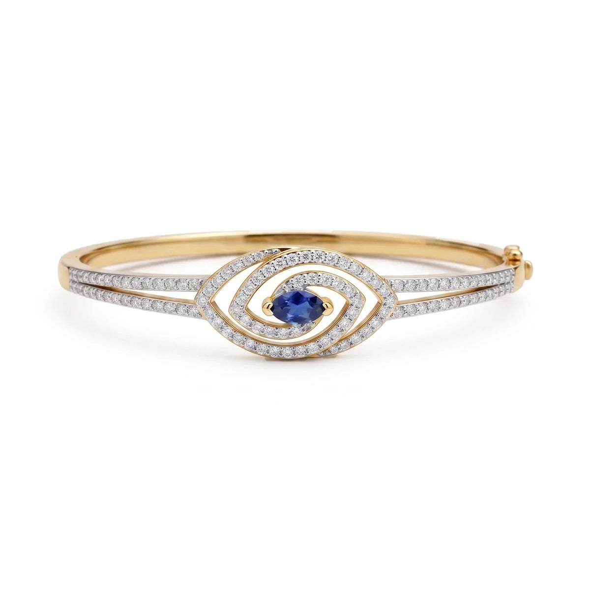 Gold Blue Eye Halo Bracelet