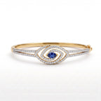 Gold Blue Eye Halo Bracelet