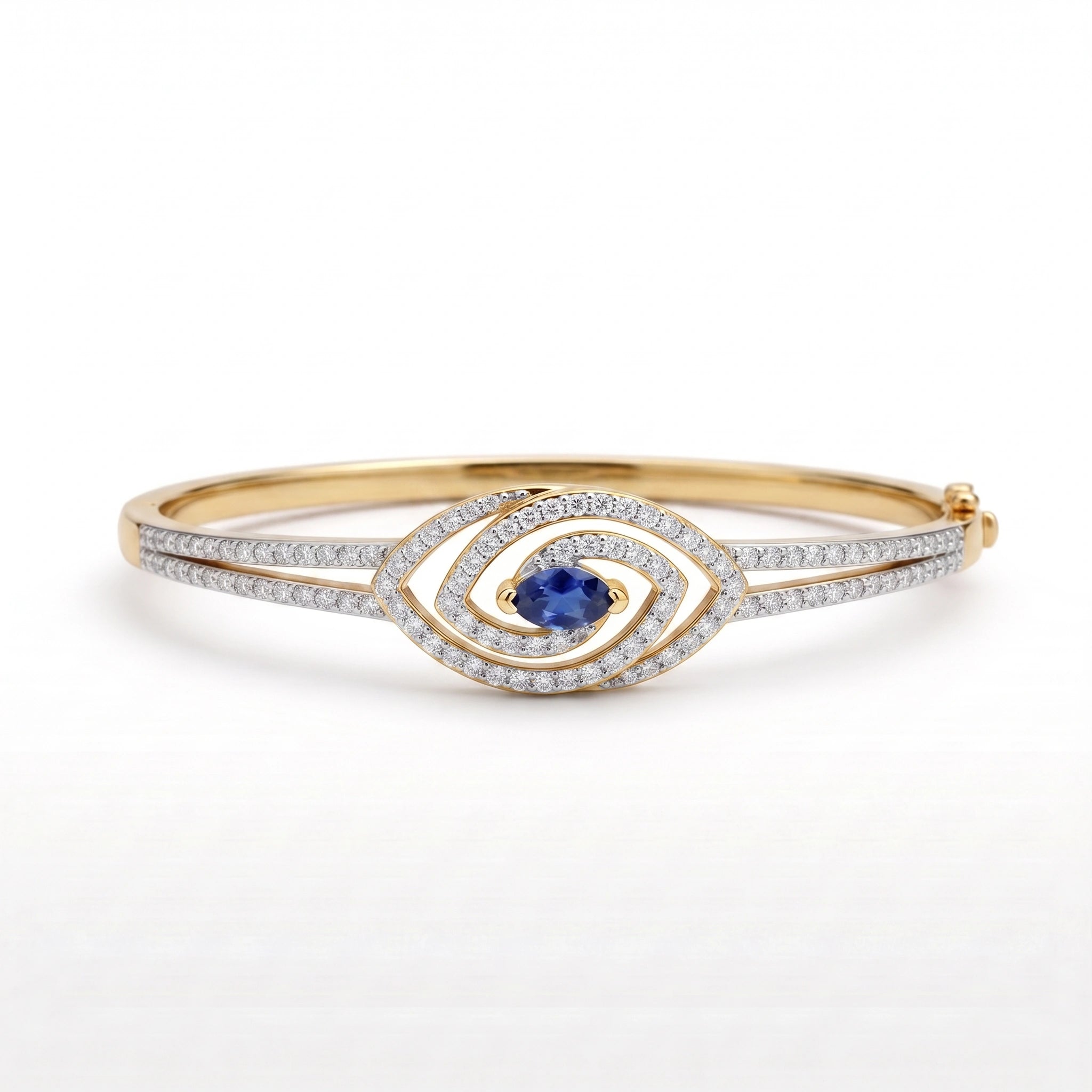 Gold Blue Eye Halo Bracelet