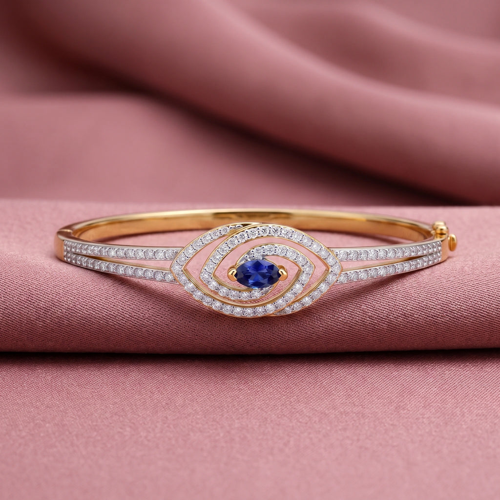 Gold Blue Eye Halo Bracelet