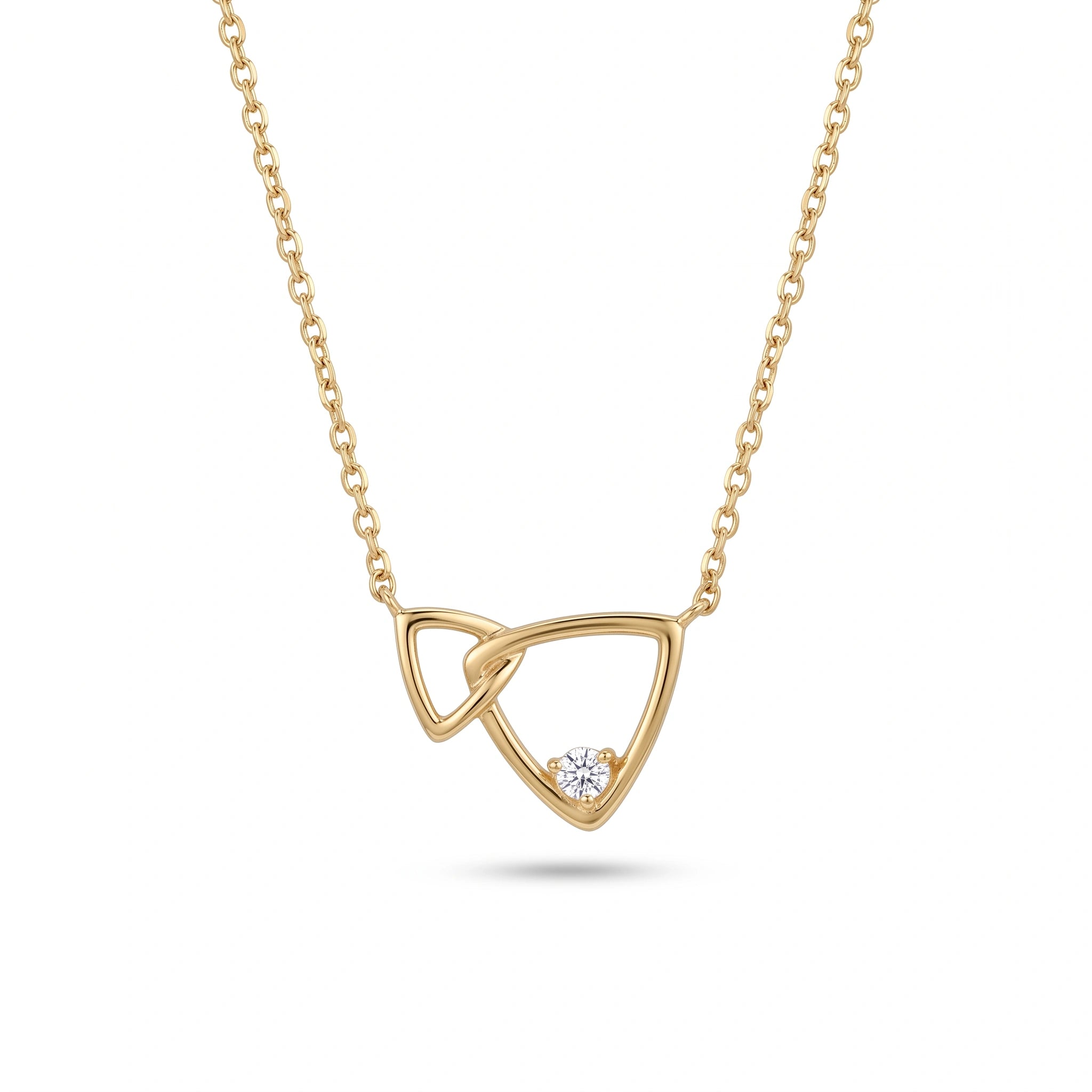 Gold Interlocked Triangle Pendant