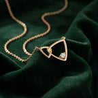 Gold Interlocked Triangle Pendant