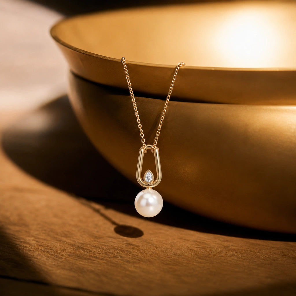 Gold Pearl Locket Pendant