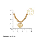 Gold Beaded Heart Pendant