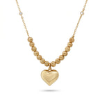 Gold Beaded Heart Pendant