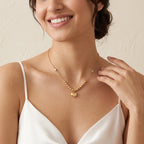 Gold Beaded Heart Pendant