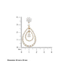 Gold Pear Halo Drop Necklace