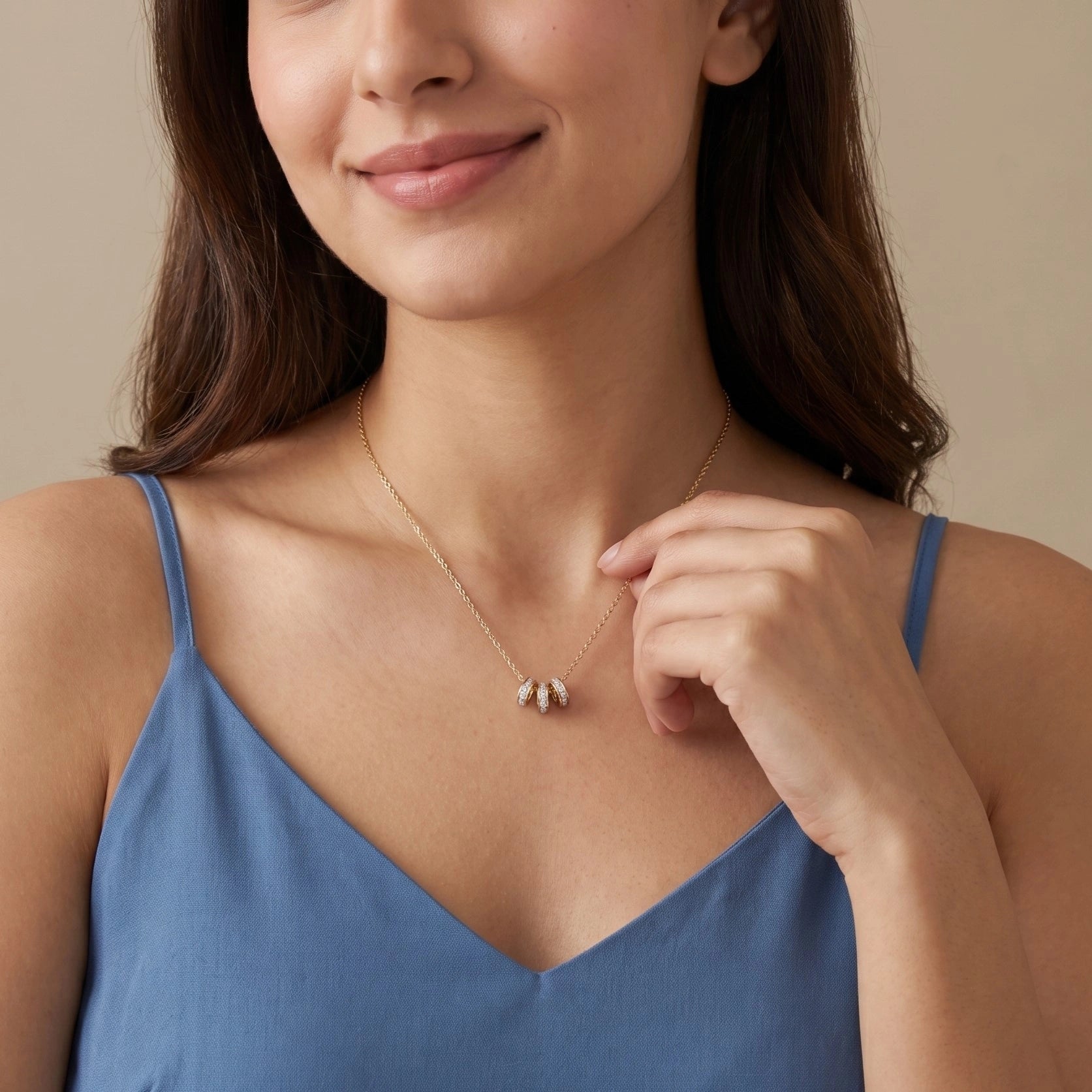 Gold Triple Loop Pendant