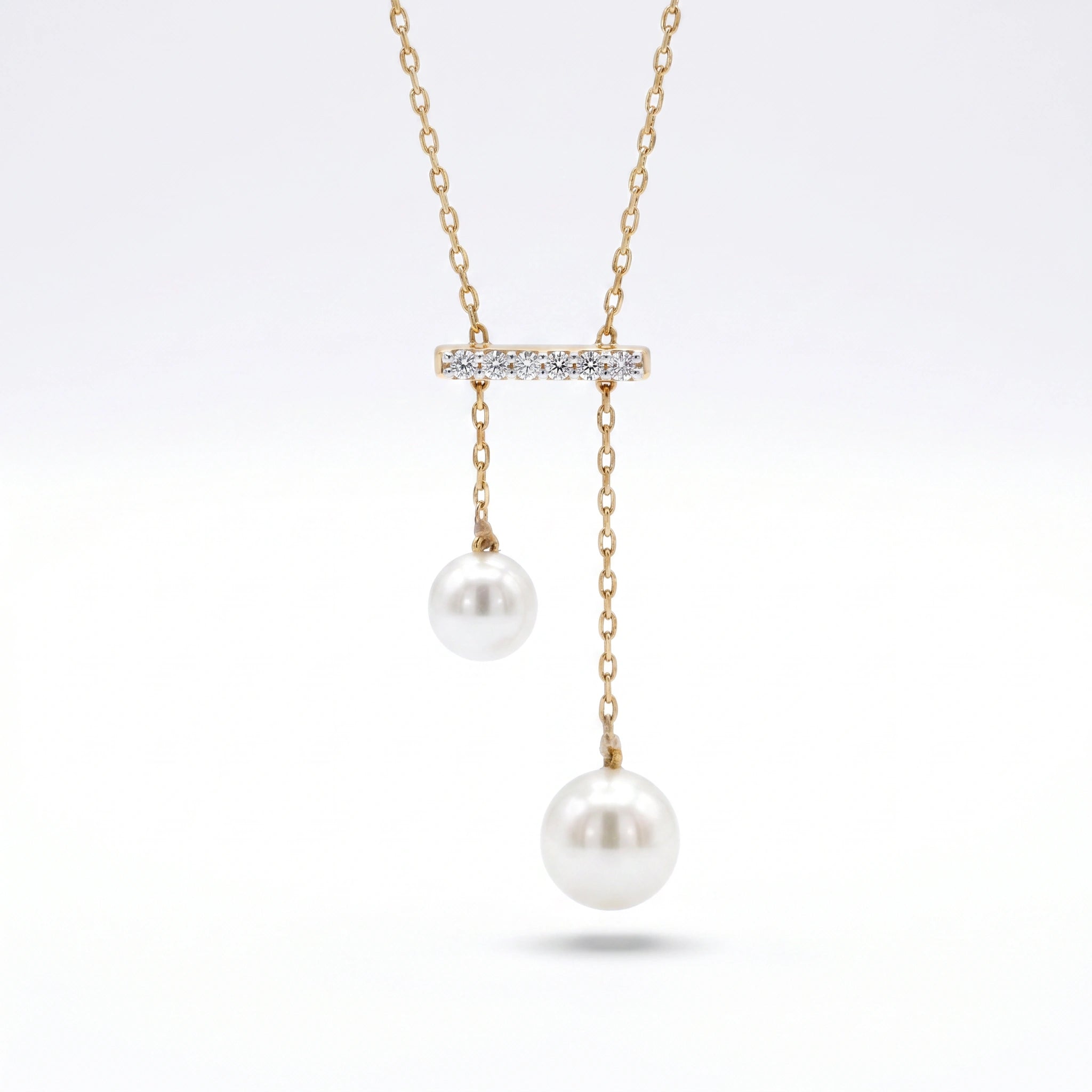 Gold Pearl Bar Drop Pendant