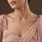 Gold Pearl Bar Drop Pendant