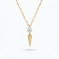 Gold Solitaire Spike Pendant