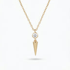 Gold Solitaire Spike Pendant