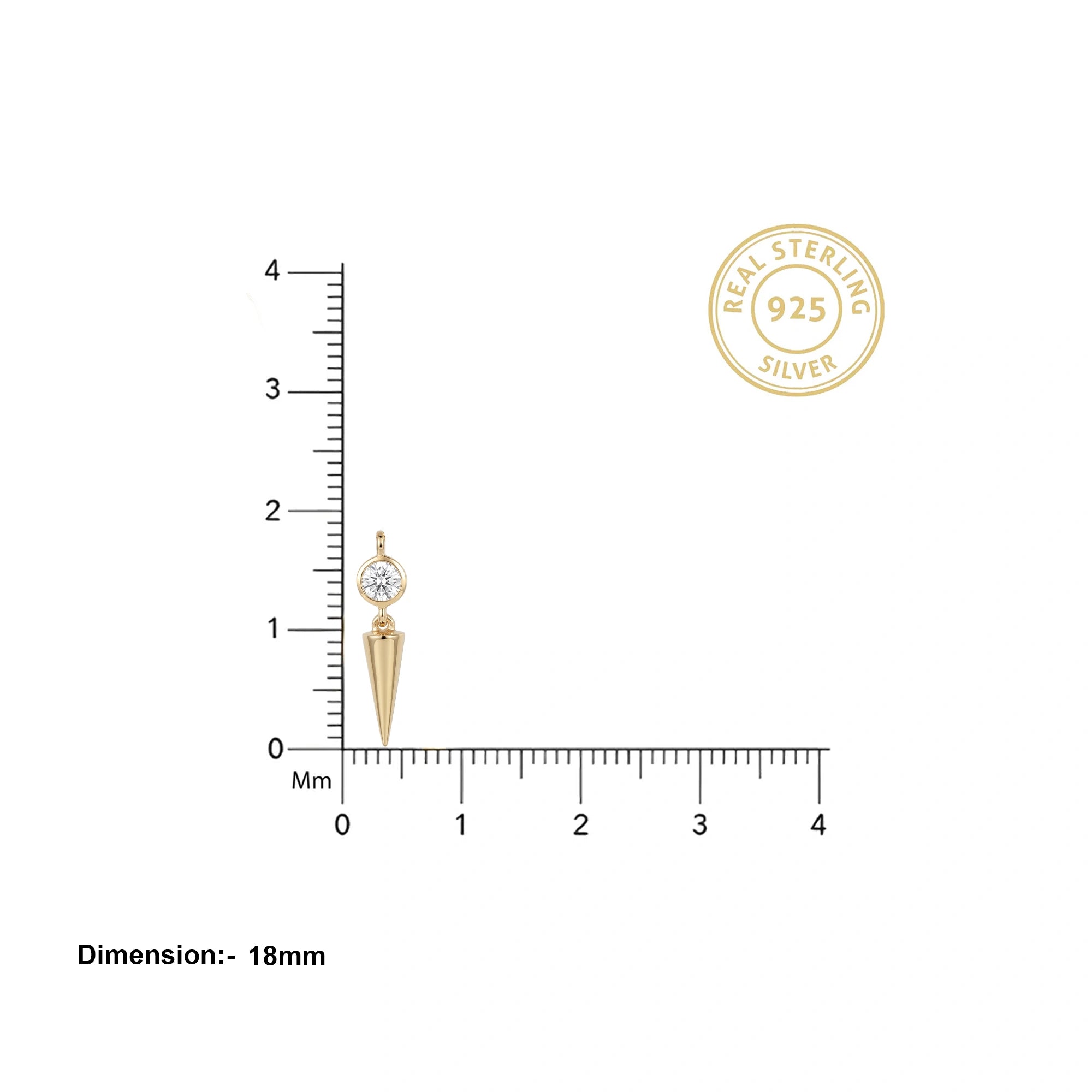 Gold Solitaire Spike Pendant