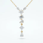 Gold Mixed Cut Drop Necklace