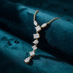 Gold Mixed Cut Drop Necklace