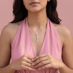 Gold Mixed Cut Drop Necklace