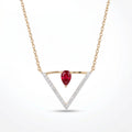 Gold Ruby Triangle Pendant