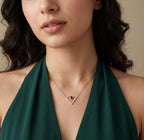 Gold Ruby Triangle Pendant