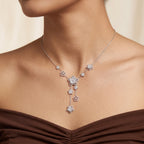 Silver Blossom Cascade Necklace