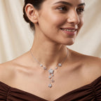 Silver Blossom Cascade Necklace