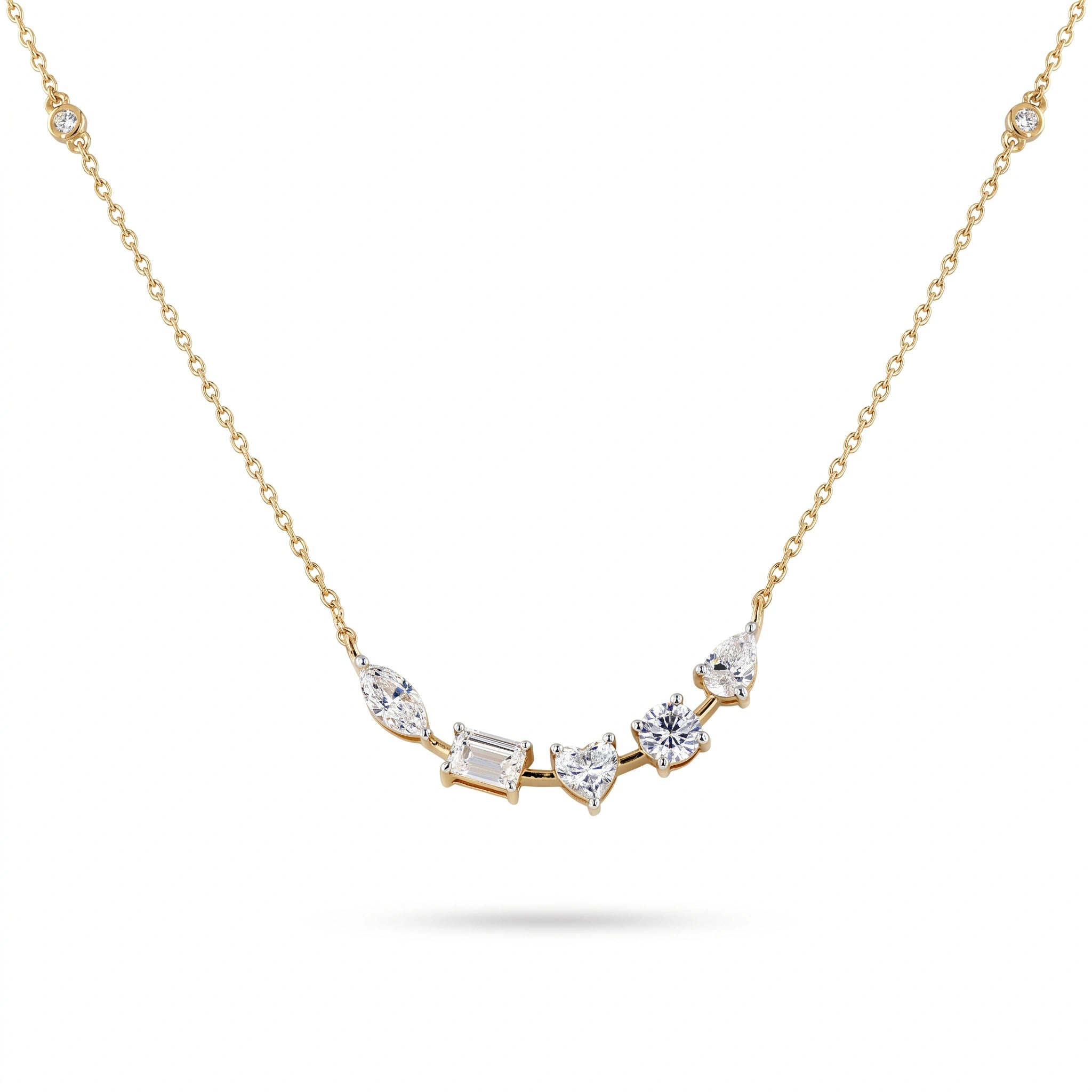 Gold Mixed Cut Pendant