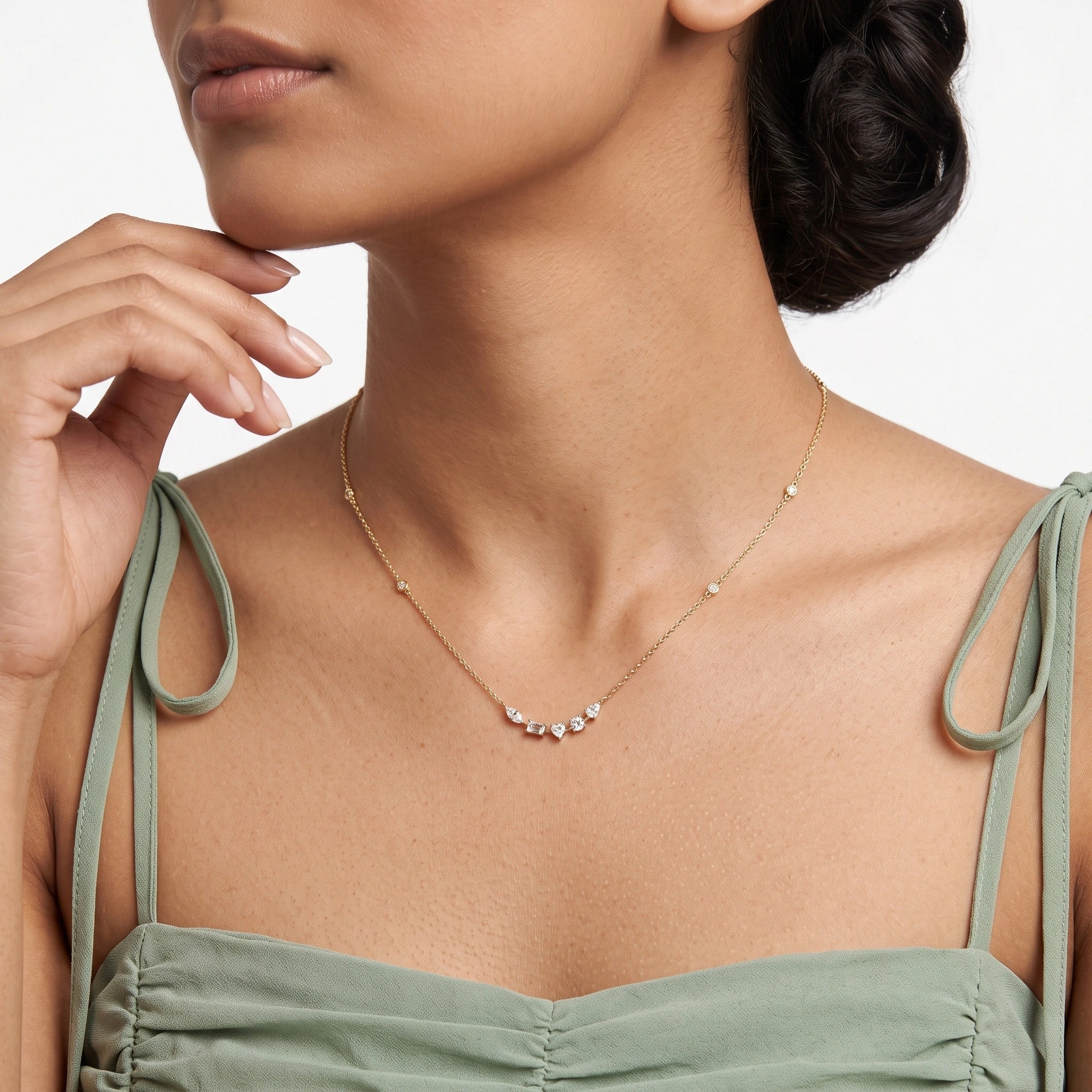 Gold Mixed Cut Pendant