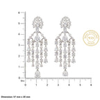 Silver Pear Cascade Chandelier Earrings
