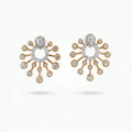 Gold Radiant Halo Stud Earrings