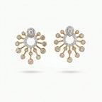 Gold Radiant Halo Stud Earrings