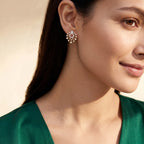 Gold Radiant Halo Stud Earrings