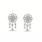 Silver Floral Cascade Earrings