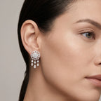 Silver Floral Cascade Earrings