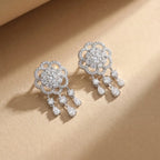 Silver Floral Cascade Earrings